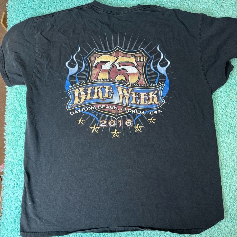 Daytona bike week 75th anniversary Gildan Ultra Cotton Charcoal Tee xl